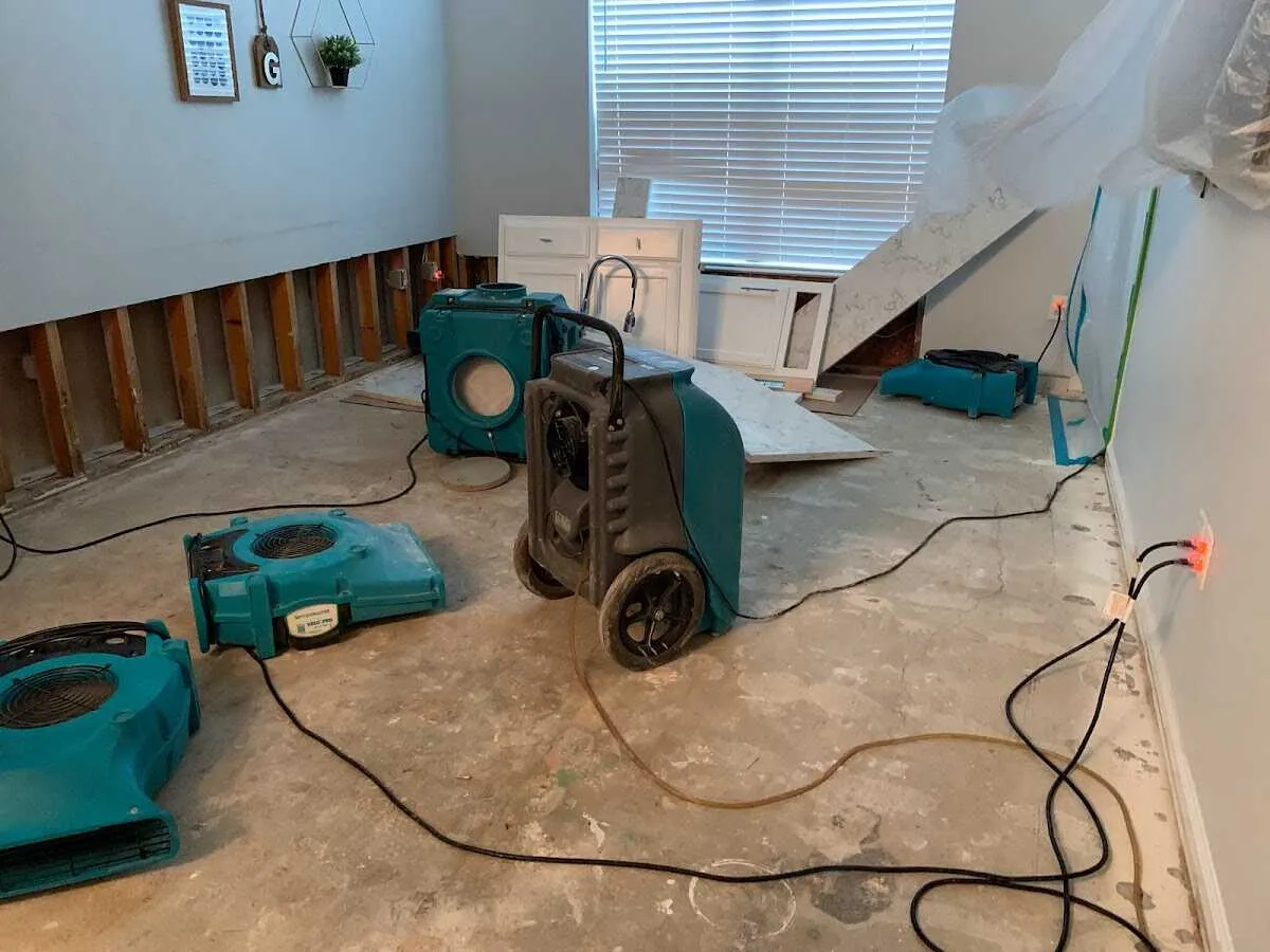 Dehumidifier in flood-cut room for Water Extraction & Removal in Rincon